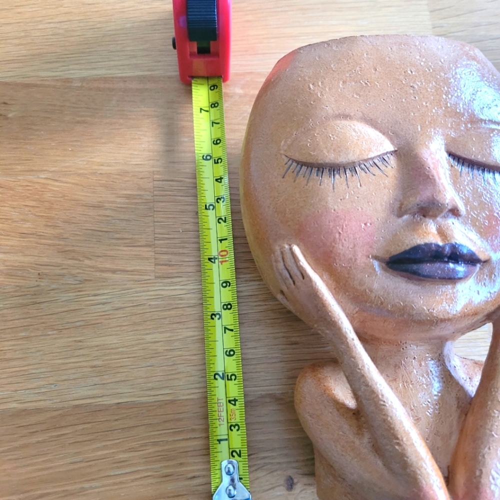 Art Deco Girl Head Planter | Vase | Fun | Resin | Flower Plant Holder Desk Decor - Picture 2 of 5